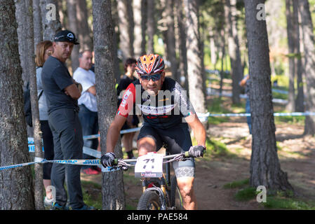 Vallnord, La Massana - Andorra. Il 17 luglio 2018. XCO MOUNTAIN BIKE MASTER WORLD CUP, XCO, Mountain Bike World Cup MAsters 2018 35 - 40 , Vallnord Andorra Foto Stock