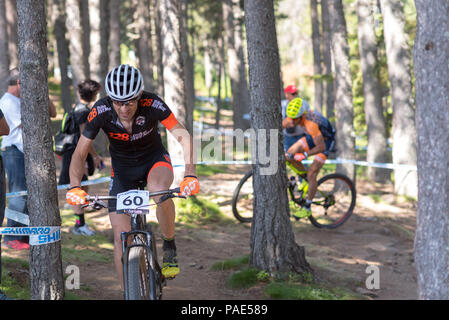 Vallnord, La Massana - Andorra. Il 17 luglio 2018. XCO MOUNTAIN BIKE MASTER WORLD CUP, XCO, Mountain Bike World Cup MAsters 2018 35 - 40 , Vallnord Andorra Foto Stock