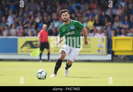 Kingston London UK 21 luglio 2018 - Richie Towel di Brighton durante la partita di calcio pre-stagione amichevole tra AFC Wimbledon e Brighton e Hove Albion al Cherry Red Records Stadium di Kingston Surrey solo per uso editoriale Foto Stock