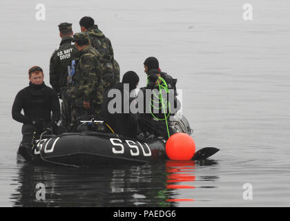 CHINHAE, Repubblica di Corea (Mar. 19, 2009) Seabees da costruzione subacquea Team (UCT) 2 e Mobile Diving e unità di soccorso di partecipare in una saldatura subacquea esercizio con la Repubblica di Corea Marina (ROKN). Stati Uniti Le forze armate stanno lavorando con la Repubblica di Corea Forze Armate durante l'esercizio risolvere chiave/puledro Eagle 2009, che è un misto annuale esercizio di forze da entrambi gli Stati Uniti e la Repubblica di Corea. Stati Uniti Navy Foto Stock