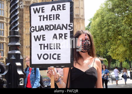 Anti BSL protesta in Westminster, Londra Foto Stock