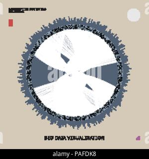 Grande per la visualizzazione di dati. Background 3d'illustrazione . Cyber linea di sfondo e dot surface. Grande connessione dati sfondo. La tecnologia informatica ai tech wire futuristico di rete wireframe per la visualizzazione dei dati del concetto. Illustrazione Vettoriale . Intelligenza artificiale . Illustrazione Vettoriale