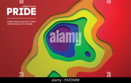 Concetto di orgoglio sfondo, orgoglio gay design, LGBT, orgoglio bandiera arcobaleno, orgoglio icona, piuttosto arrogante e bandiera arcobaleno Gay Pride Illustrazione Vettoriale