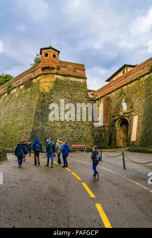 Firenze, Italia, Gennaio - 2018 - Vista esterna del forte di belvedere fort, in zona oltrarno nella città di Firenze, Italia Foto Stock