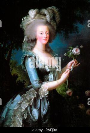 Maria Antonietta con la Rosa - Ã‰lisabeth VigÃ©e Le Brun, 1783 Foto Stock