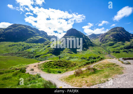 Paesaggio di glencoe a highland in Scozia, Regno Unito Foto Stock