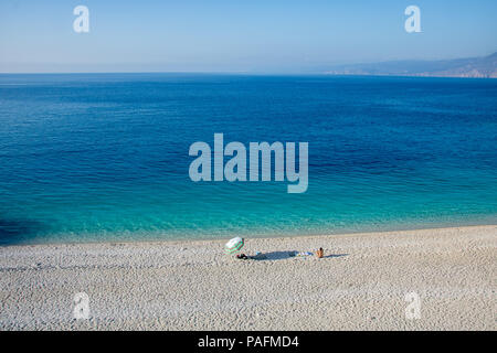 Spiaggia Fteri, isola di Cefalonia (Cefalonia), Grecia Foto Stock