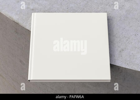 Quadrato bianco libro sul bordo. Isolato con percorso di clipping intorno al libro. 3D render Foto Stock