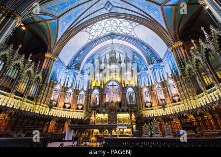 L interno della Basilica di Notre Dame, Montreal, Quebec, Canada Foto Stock
