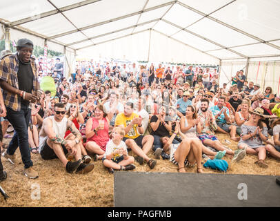 Kent, Regno Unito. 21 Luglio, 2018. 21 Luglio 2018 - Vicari Picnic - Festival di Musica Performance giorno 2 nella tenda di commedia - artista Stephen K Amos Glamourstock Credito Credito: glamourstock/Alamy Live News Foto Stock