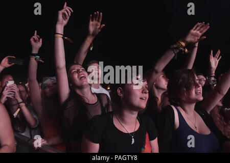 Ostrava, Repubblica Ceca. 22 Luglio, 2018. L'atmosfera durante il XVII i colori di Ostrava Music Festival, il 22 luglio 2018, a Ostrava, Repubblica Ceca. Credito: Jaroslav Ozana/CTK foto/Alamy Live News Foto Stock