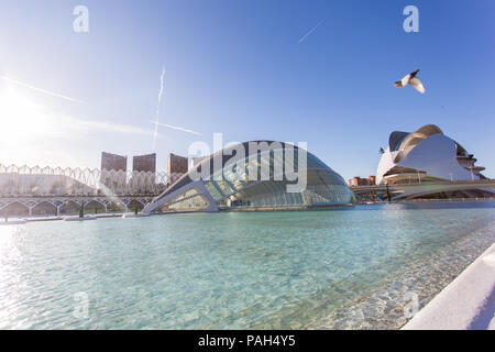 Valencia, Spagna, Gennaio, 01, 2018, Hemisferic edificio nella Città delle Arti e delle Scienze di Valencia, Spagna. Foto Stock