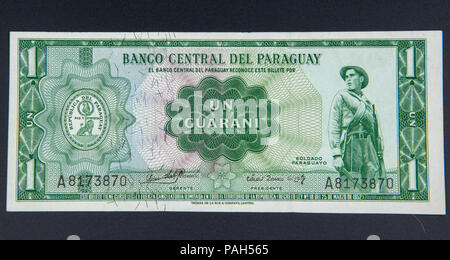 1 Guarani, il legale del Paraguay amd il più antico corso legale in Sud America Foto Stock