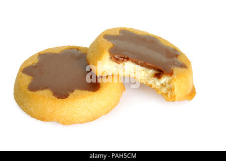 Biscotti al cioccolato isolato su sfondo bianco Foto Stock