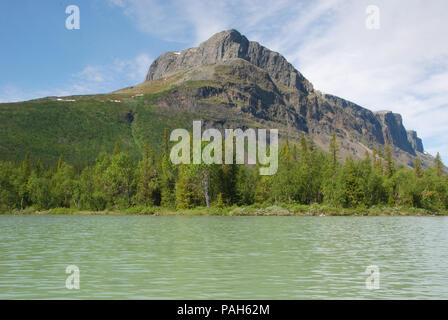 Montare Tjakkeli - Il cancello di Sarek. Foto Stock