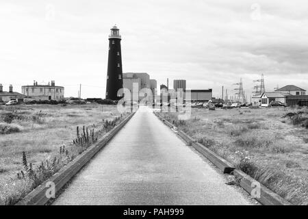 Dungeness vecchio faro e la stazione di alimentazione Foto Stock