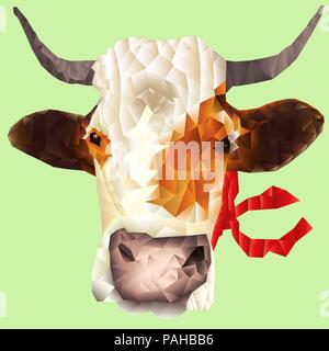 Mucca da triangoli,poligoni vacca di stile Illustrazione Vettoriale