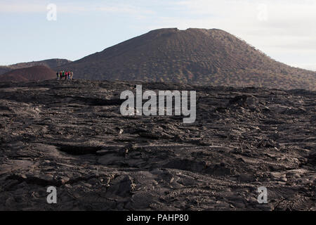 Paesaggio vulcanico della lava, isola di Santiago, Isole Galapagos Foto Stock