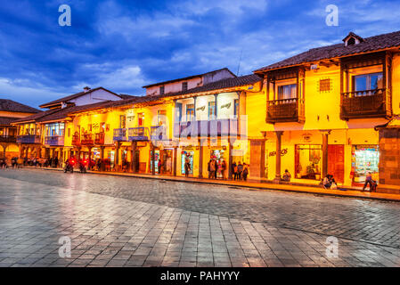 Cusco, Perù - 25 Aprile 2017: Plaza de Armas in montagne delle Ande, Sud America. Foto Stock