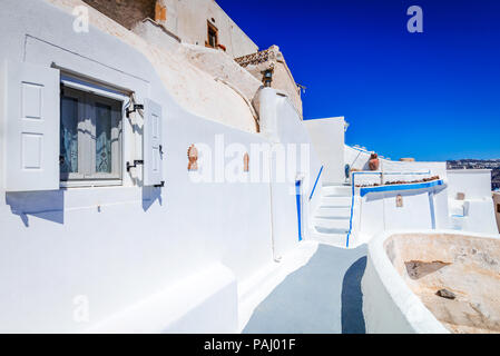 Santorini, Grecia - Akrotiri antica città a Thira, Cicladi in isole greche. Foto Stock