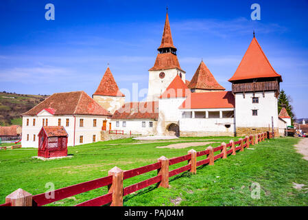 Archita, Romania - medievale chiesa fortificata in Transilvania, saxon travel vista. Foto Stock