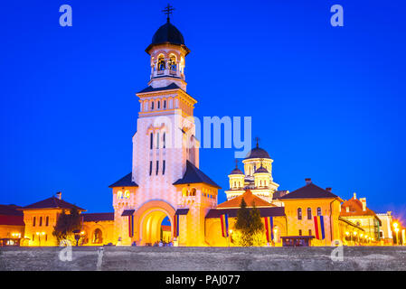 Alba Iulia, cattedrale ortodossa di incoronazione nella città di Alba, Transilvania, Romania. Foto Stock