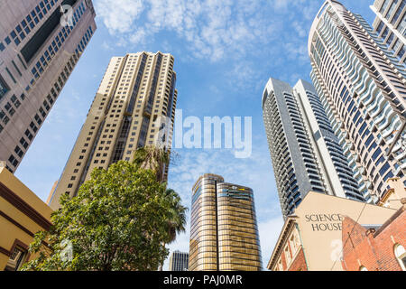 Grattacieli di Sydney CBD incluso il nuovo EY edificio a 200 George Street Foto Stock