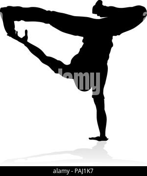 Danza di strada Silhouette ballerino Illustrazione Vettoriale