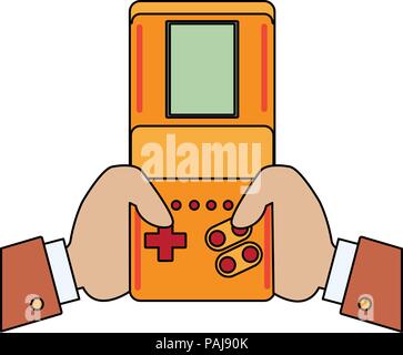 Retro della console di videogiochi portatile illustrazione vettoriale graphic design Illustrazione Vettoriale