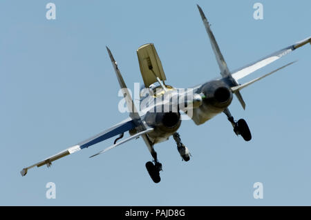 Final-approccio dopo battenti-display con spoiler dispiegata nel 2005 Paris Airshow, Salon du Bourget Foto Stock