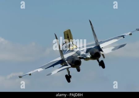 Final-approccio dopo battenti-display con spoiler dispiegata nel 2005 Paris Airshow, Salon du Bourget Foto Stock