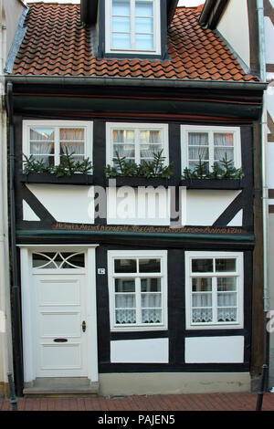 HAMELN, Germania - MARZO 07, 2009: dettagli di una casa nel centro di Hameln, in Germania Foto Stock