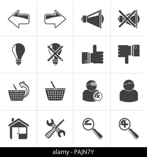 Sito web di nero e le icone di internet - vettore icona impostare Illustrazione Vettoriale