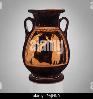 La terracotta pelike (JAR). Cultura: greco, soffitta. Dimensioni: 13 11/16a. (34.8cm). Data: ca. 460-450 A.C. Museo: Metropolitan Museum of Art di New York, Stati Uniti d'America. Foto Stock