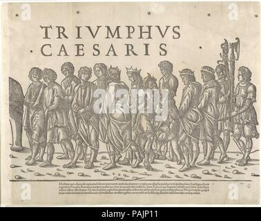 Il Trionfo di Cesare. Artista: Giacobbe di Strasburgo (scuola italiana, nato l'Alsazia, attivo a Venezia, 1494-1530); dopo Benedetto Bordone (italiano, Padova ca. 1455/60-1530 Padova, attiva principalmente Venezia dal 1488). Dimensioni: ogni foglio di 11: 11 1/4 x 17 11/16 in. (28,5 x 44,9 cm) montare ciascuno di 11: 14 1/4 x 19 1/4 in. (36,2 x 48,9 cm). Data: dopo il 1503. Museo: Metropolitan Museum of Art di New York, Stati Uniti d'America. Foto Stock