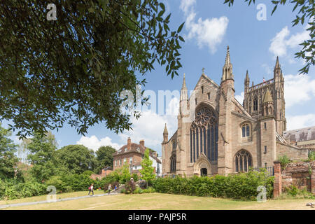 Cattedrale di Worcester, Worcester, Worcestershire, England, Regno Unito Foto Stock