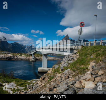 Hamnoy, Isole Lofoten in Norvegia. Foto Stock