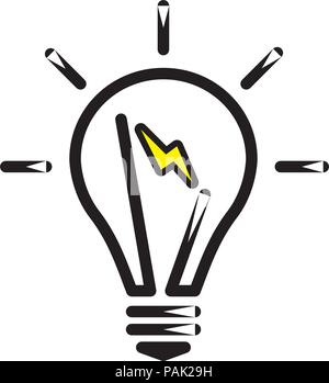 Lampadina luce Illustrazione Vettoriale