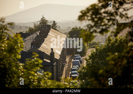 Clitheroe Borough di Ribble Valley Lancashire case a schiera Foto Stock