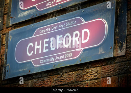 Chelford villaggio e parrocchia civile nel Cheshire, Inghilterra, stazione ferroviaria awards Foto Stock