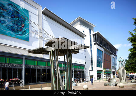 Blackburn Town Center moderni mercati interni nel Centro Commerciale Mall. Lancashire, Inghilterra Foto Stock