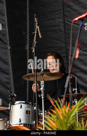 Edmonton, Alberta, Canada. 22 Luglio, 2018. Tim Bonhomme esegue con Beach Boys in corrispondenza di K-giorni di Edmonton. Credito: Ron Palmer/SOPA Immagini/ZUMA filo/Alamy Live News Foto Stock