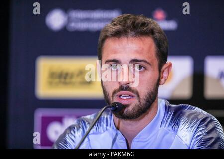 New York, Stati Uniti d'America. Il 24 luglio, 2018. Bernardo Silva Manchester City giocatore portoghese durante il servizio stampa al JW Marriott Essex House Hotel di New York City negli Stati Uniti il martedì, 24th. Domani il team affronta il Liverpool per la International Cup. (Foto: VANESSA CARVALHO/BRASILE PHOTO PRESS) Credito: Brasile Photo Press/Alamy Live News Foto Stock