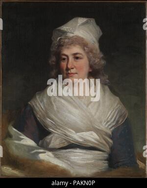 La sig.ra Richard Bache (Sarah Franklin, 1743-1808). Artista: John Hoppner (British, Londra Londra 1758-1810). Dimensioni: 30 1/8 x 24 7/8 in. (76,5 x 63,2 cm). Data: 1793. Nel 1767 Benjamin Franklin è solo figlia Sarah sposato Richard Bache (1737-1811), più tardi postmaster general degli Stati Uniti. Nel 1780 ella divenne il capo di una organizzazione patriottica fornire denaro e vestiti per la guerra rivoluzionaria sforzo, avente in corrispondenza di un tempo di oltre 2.000 donne impiegate sotto la sua direzione. Questo ritratto e quella di suo marito (collezione privata) sono state dipinte nel 1793 a Londra. Museo: Metropolitan Mus Foto Stock