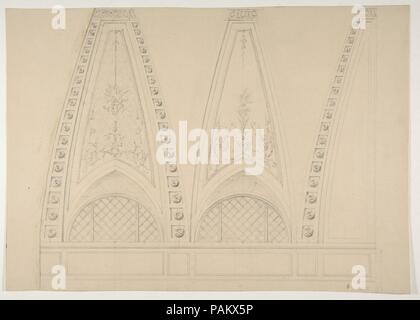 Disegni per decorate pennacchi. Artista: Jules-Edmond-Charles Lachaise (francese, morto 1897); Eugène-Pierre Gourdet (francese nato a Parigi, 1820-1889). Dimensioni: complessivo: 10 1/2 x 14 3/4 in. (26,7 x 37,5 cm). Data: 1830-97. Museo: Metropolitan Museum of Art di New York, Stati Uniti d'America. Foto Stock