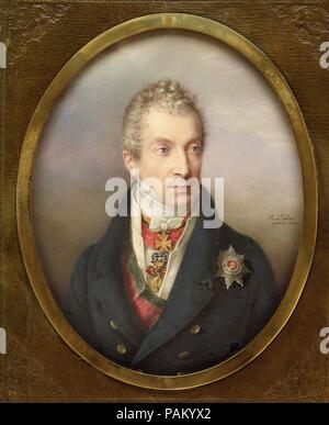 Il principe Klemens Wenzel Lothar von Metternich (1773-1859). Artista: Friedrich Johann Gottlieb Lieder (Tedesco, 1780-1859). Dimensioni: ovale, 8 3/4 x 6 3/4 in. (224 x 172 mm). Data: 1822. Museo: Metropolitan Museum of Art di New York, Stati Uniti d'America. Foto Stock