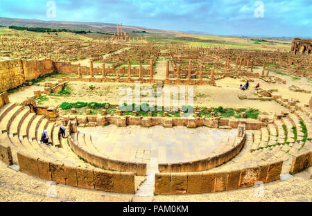 Timgad e le rovine di una città Roman-Berber in Algeria. Foto Stock