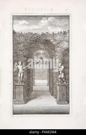 Labyrinte de Versailles. Autore: Charles Perrault (francese, Parigi Parigi 1628-1703); scritto da Isaac de Benserade. Dimensioni: complessivo: 8 7/16 x 5 13/16 x 3/4 in. (21,5 x 14,7 x 1,9 cm). Incisore: incisi da Sébastien Leclerc io (francese, Metz 1637-1714 Paris). Pubblicato in: Parigi. Editore: pubblicato da L'Imprimerie Royale. Data: 1677. Museo: Metropolitan Museum of Art di New York, Stati Uniti d'America. Foto Stock