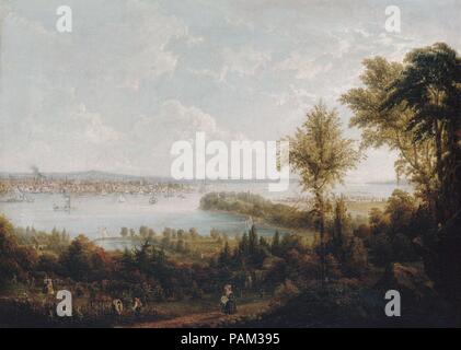 Vista della baia e la città di New York da Weehawken. Artista: Robert Havell Jr. (American (nato in Inghilterra), Lettura 1793-1878 Tarrytown, New York). Dimensioni: 24 x 33 in. (61 x 83,8 cm). Data: 1840. Museo: Metropolitan Museum of Art di New York, Stati Uniti d'America. Foto Stock