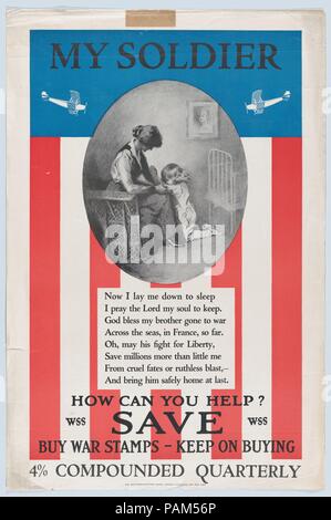 Il mio Soldier. Artista: Hiram Harold verde (American, Parigi, New York 1865-1930 Buffalo, New York). Dimensioni: foglio: 21 1/16 in. × 14 a. (53,5 × 35,5 cm). Editore: Matthews-Northrup opere. Data: ca. 1917. La guerra mondiale I poster. Museo: Metropolitan Museum of Art di New York, Stati Uniti d'America. Foto Stock